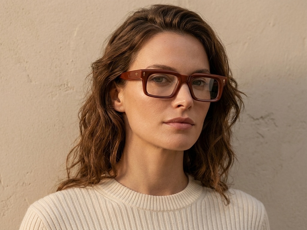 Bicchieri rettangolari in acetato marrone #BS0522-0075