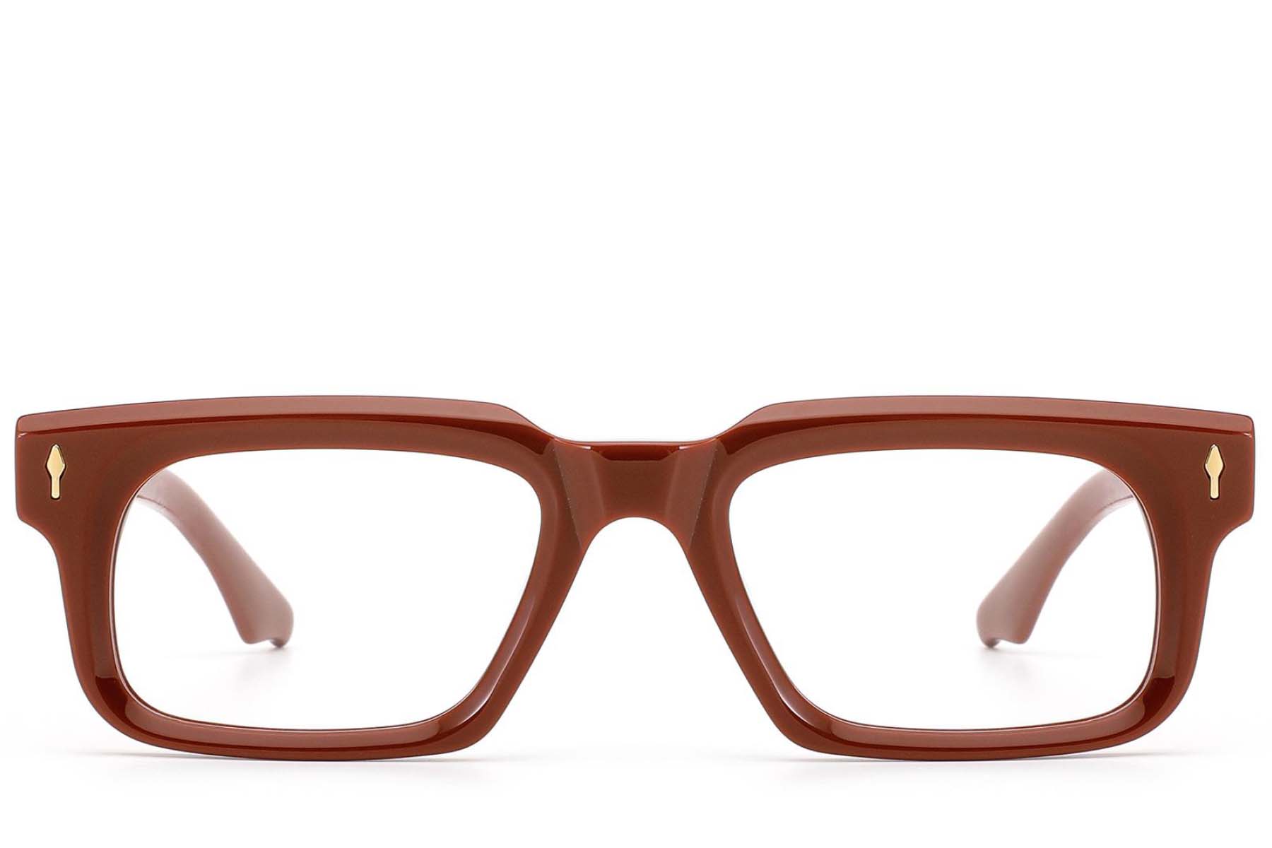BS0522-0075_Brown_Rectangular_Acetate_Glasses_front