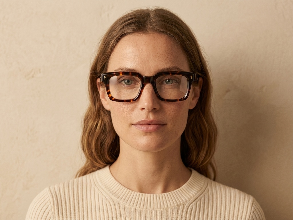 Rectangular Tortoiseshell Acetate Glasses #BS0522-0077