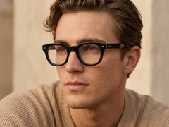 Oval Black Acetate Glasses #BS0522-0078