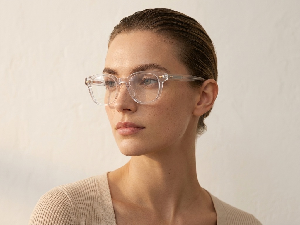 Oval Transparent Acetate Glasses #BS0522-0079