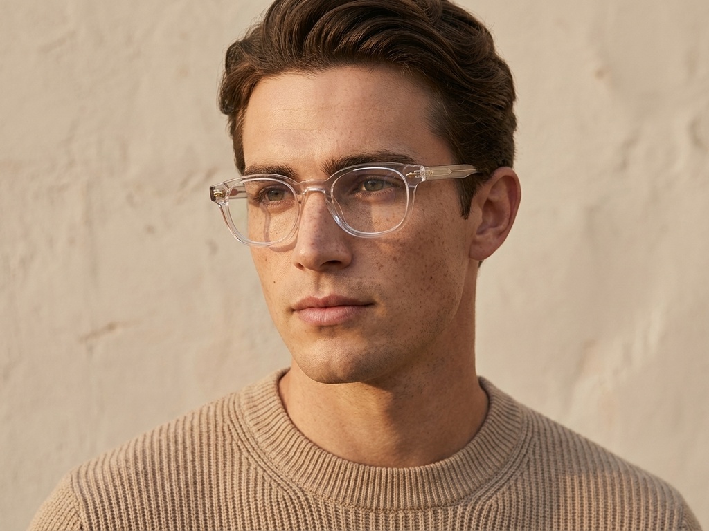 Oval Transparent Acetate Glasses #BS0522-0079