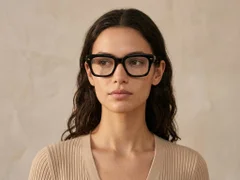 Rectangular Black Acetate Glasses #BS0522-0087