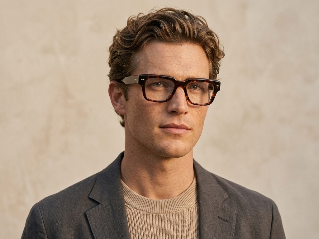Rectangular Tortoiseshell Acetate Glasses #BS0522-0091