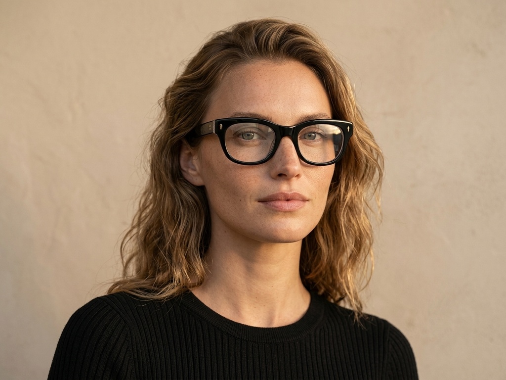 Oval Black Acetate Glasses #BS0522-0092