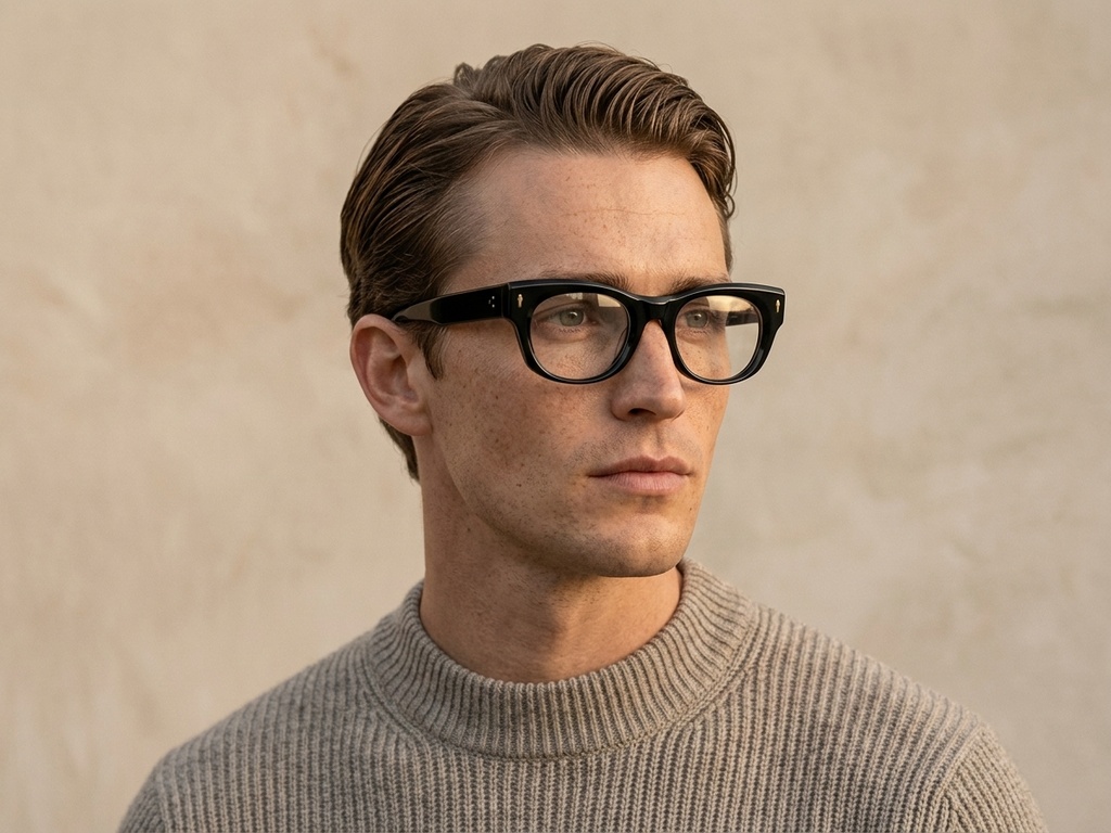 Oval Black Acetate Glasses #BS0522-0092