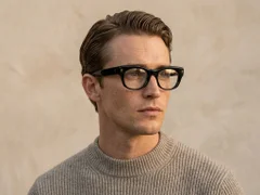 Oval Black Acetate Glasses #BS0522-0092
