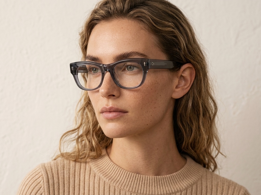 Gafas ovaladas de acetato azul #BS0522-0094