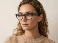 Gafas ovaladas de acetato azul #BS0522-0094