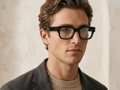 Rectangular Black Acetate Glasses #BS0522-0097