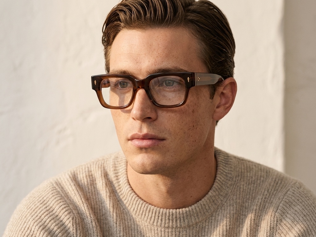 Rectangular Brown Acetate Glasses #BS0522-0100