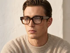 Rectangular Brown Acetate Glasses #BS0522-0100