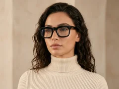 Rectangular Black Acetate Glasses #BS0522-0102