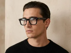 Rectangular Black Acetate Glasses #BS0522-0102