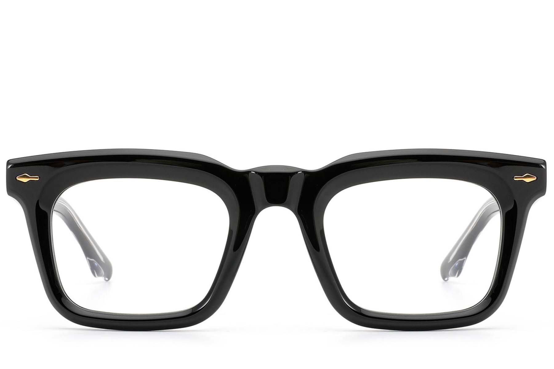 BS0522-0102_Black_Rectangular_Acetate_Glasses_front
