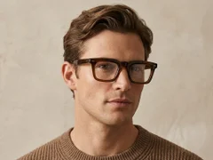 Rectangular Brown Acetate Glasses #BS0522-0103