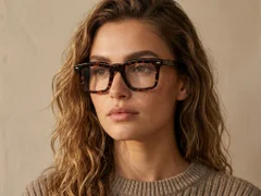 Rectangular Tortoiseshell Acetate Glasses #BS0522-0105