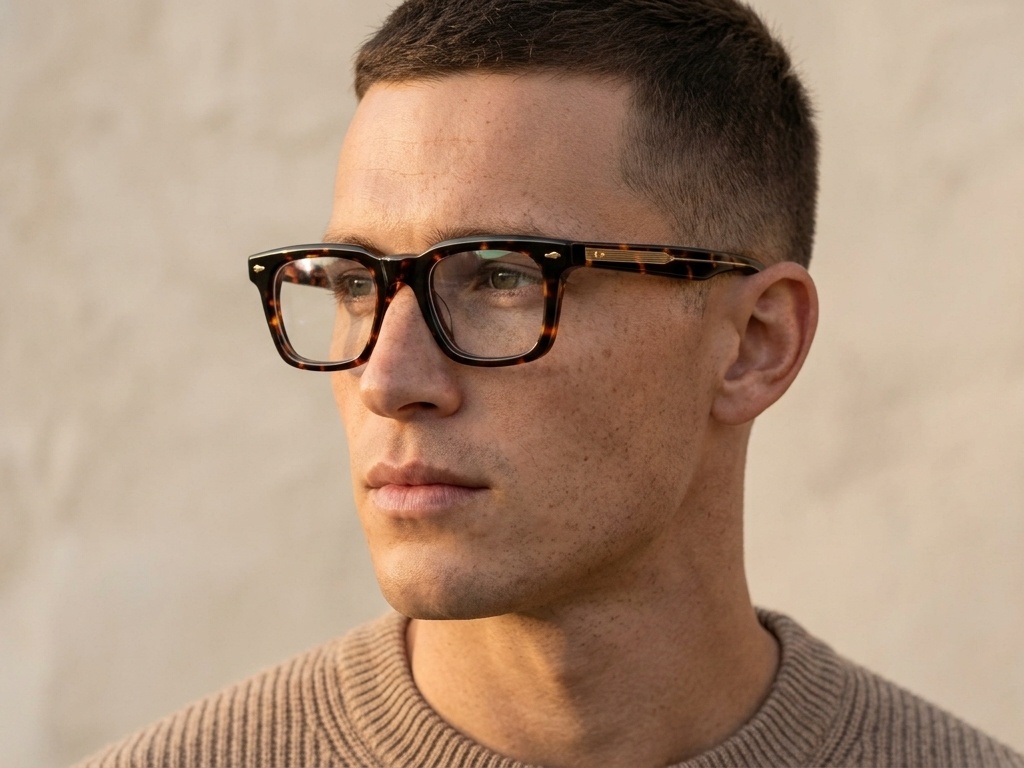 Rectangular Tortoiseshell Acetate Glasses #BS0522-0105