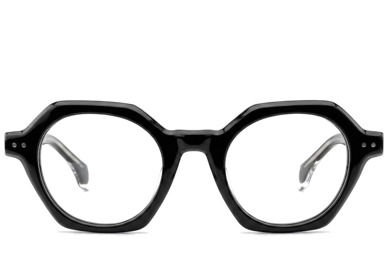 Geometric Black Acetate Glasses #BS0522-0111