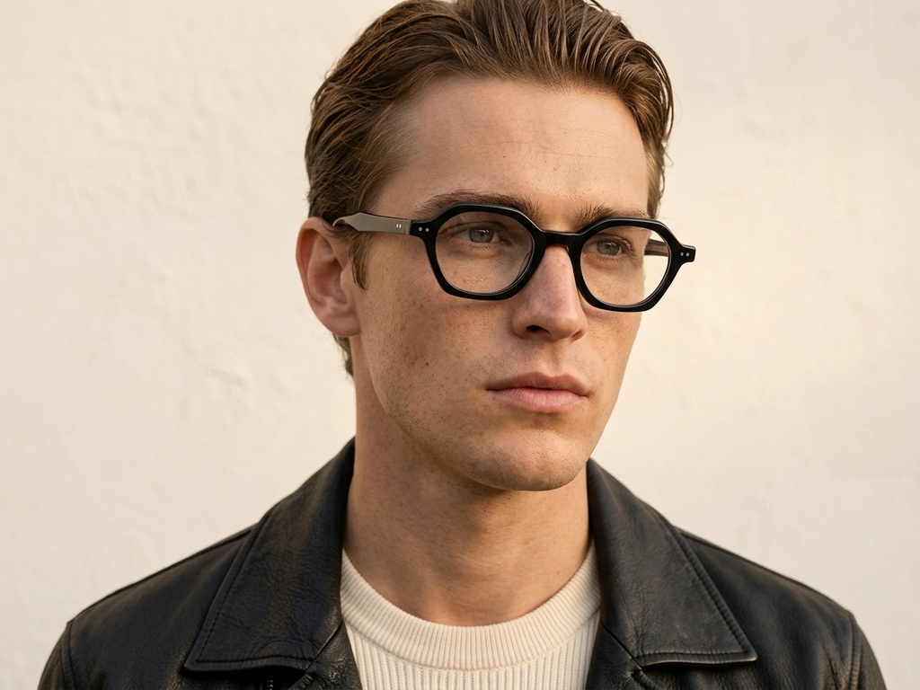 Geometric Black Acetate Glasses #BS0522-0111