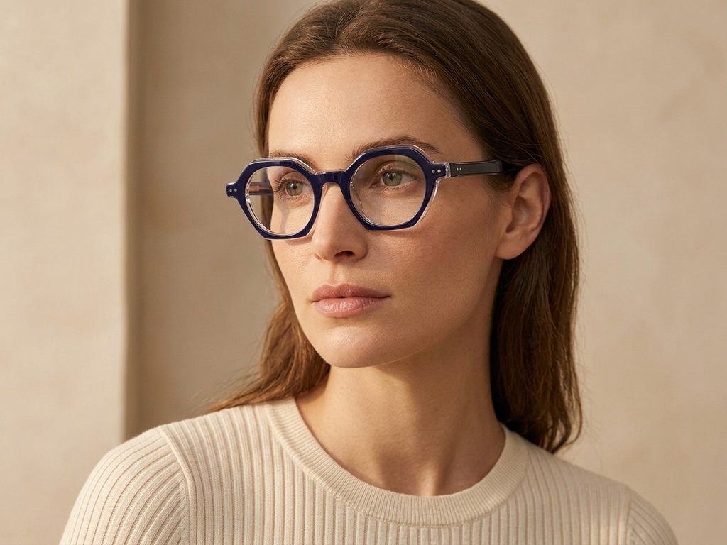 Geometric Blue Acetate Glasses #BS0522-0112