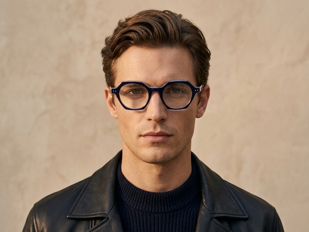 Geometric Blue Acetate Glasses #BS0522-0112