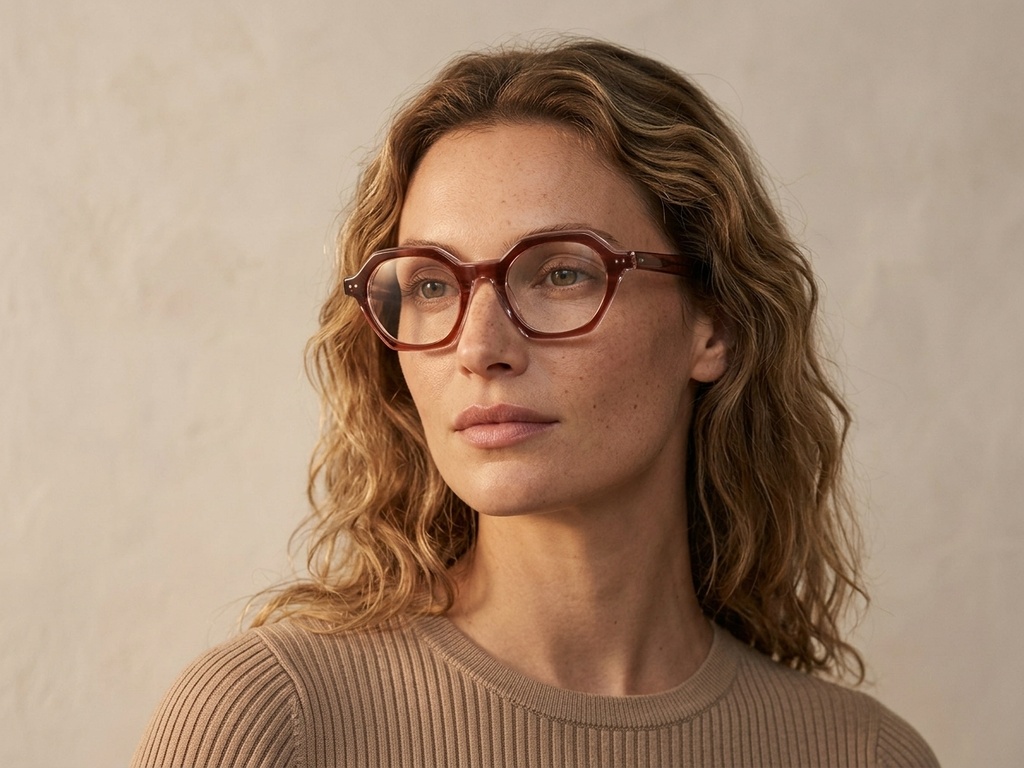 Geometric Pink Acetate Glasses #BS0522-0113