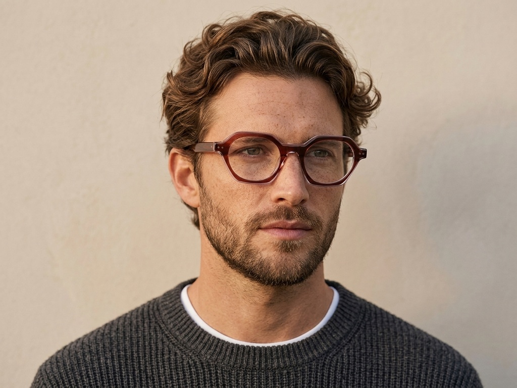 Geometric Pink Acetate Glasses #BS0522-0113
