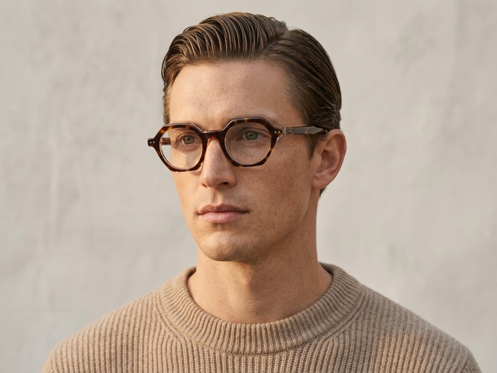 Geometric Tortoiseshell Acetate Glasses #BS0522-0115