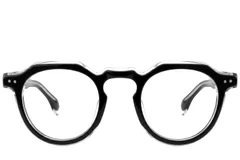 Oval Black Acetate Glasses #BS0522-0116