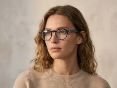 Occhiali ovali in acetato blu #BS0522-0117