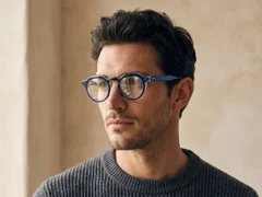 Occhiali ovali in acetato blu #BS0522-0117