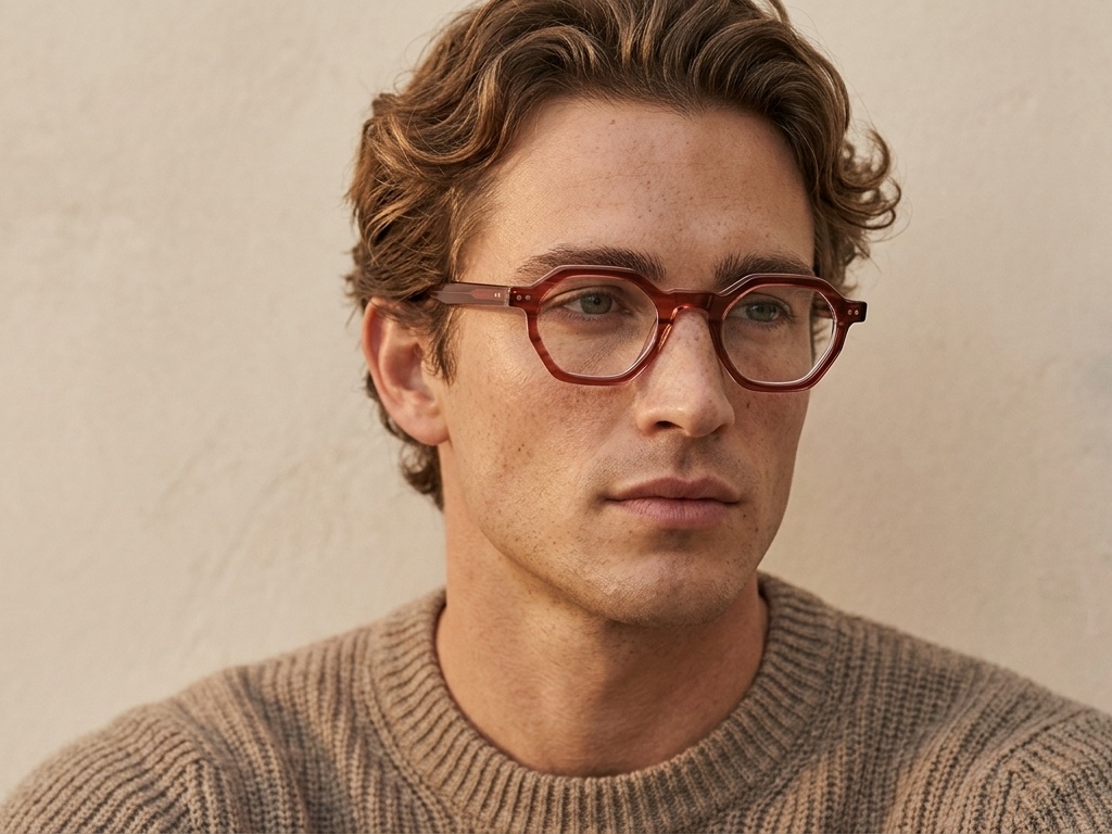 Geometric Pink Acetate Glasses #BS0522-0123