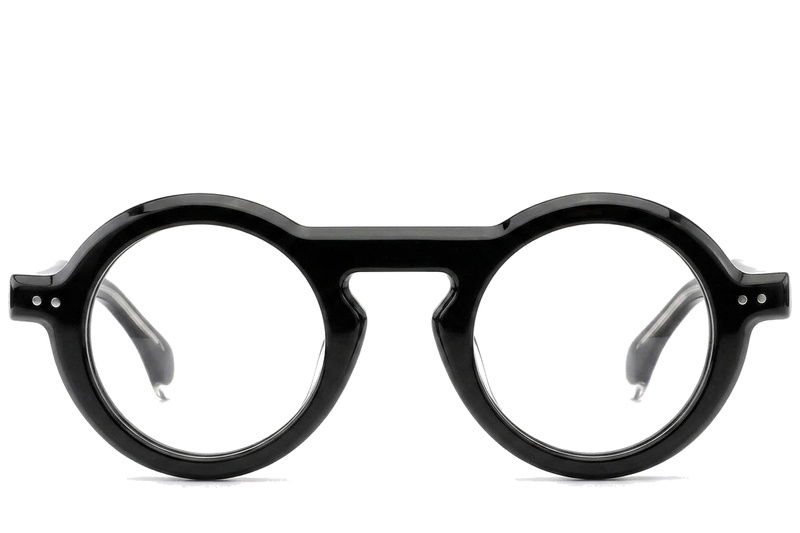 Round Black Acetate Glasses #BS0522-0126