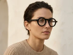 Round Black Acetate Glasses #BS0522-0126