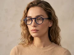 Round Blue Acetate Glasses #BS0522-0127