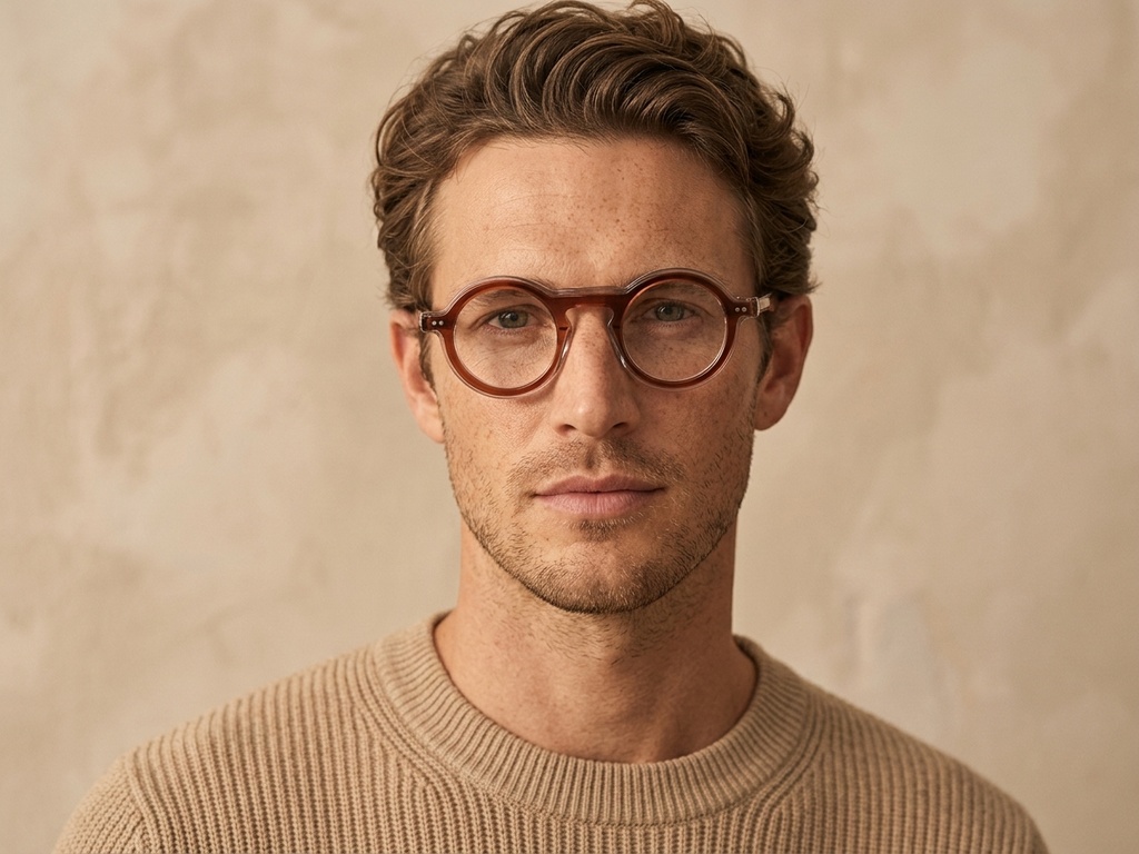 Round Pink Acetate Glasses #BS0522-0128