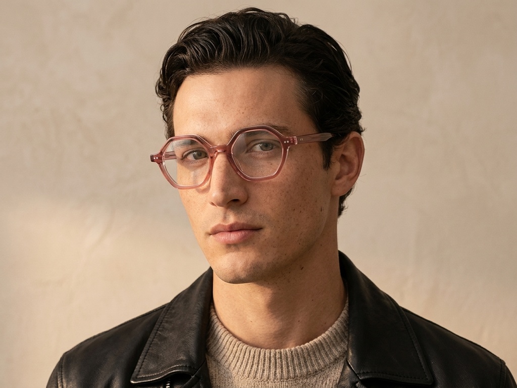 Geometric Pink Acetate Glasses #BS0522-0133