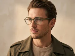 Occhiali in acetato verde con motivo geometrico #BS0522-0134