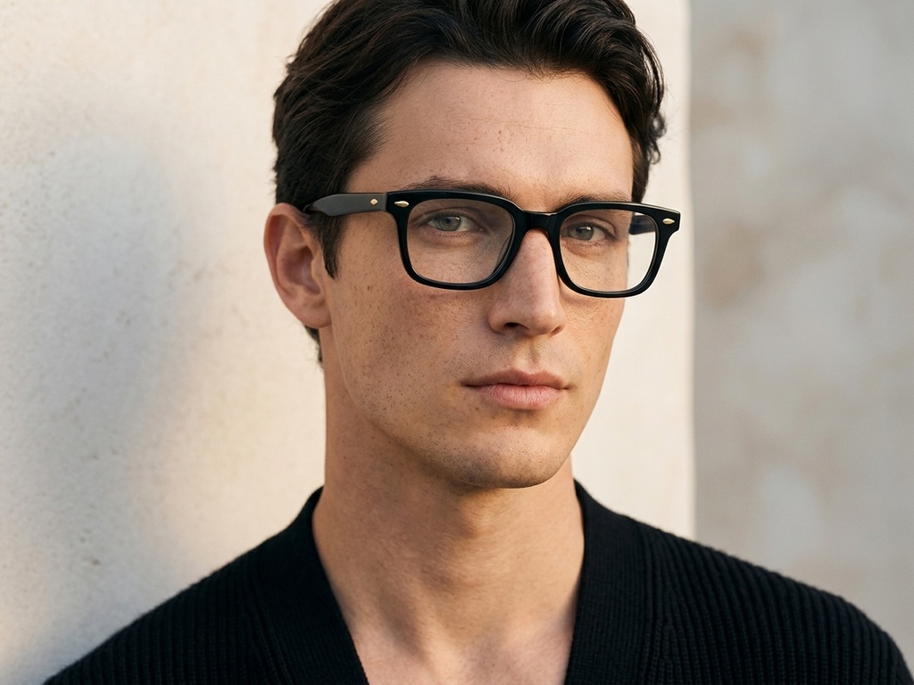 BS0522-0170_Black_Rectangular_Acetate_Glasses_corner-tryon_male