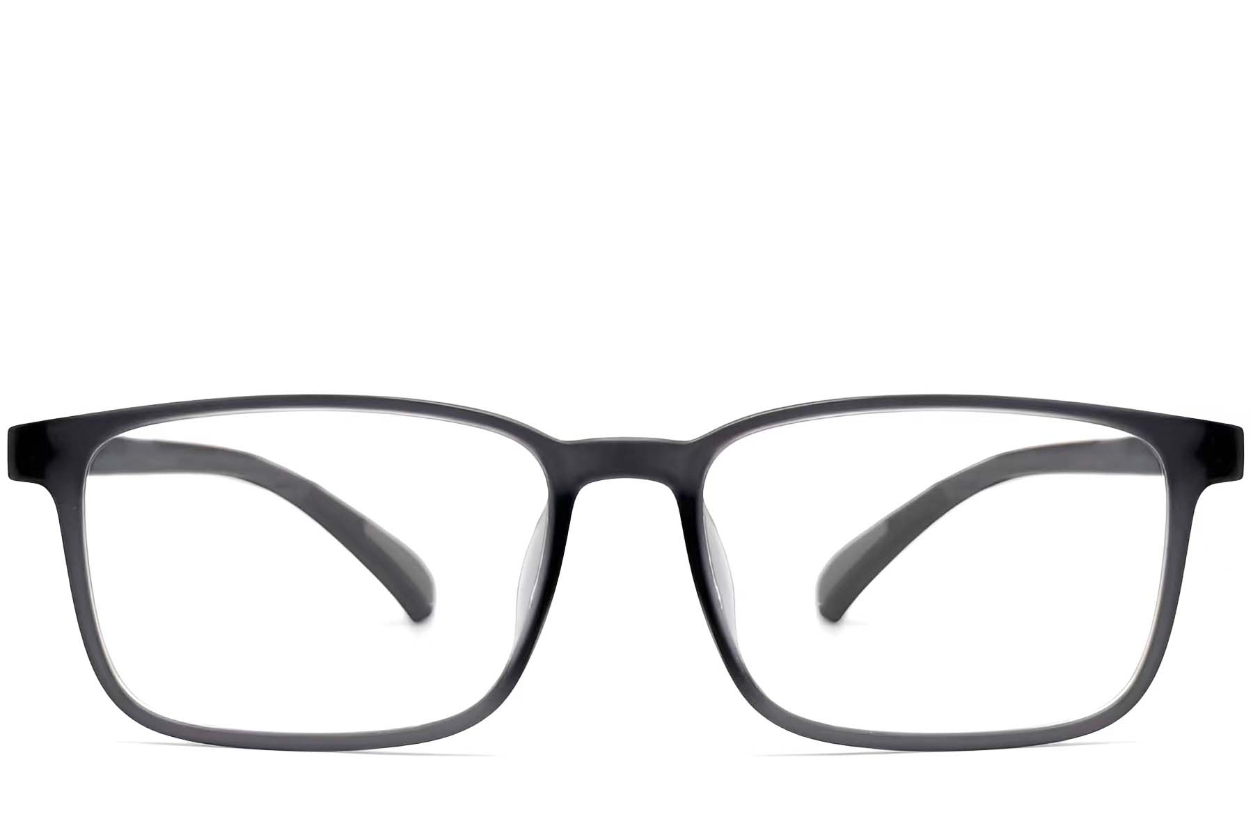 BS0612-0013_Grey_Rectangular_TR90_Glasses_front