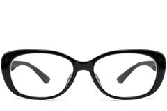 BS0612-0033_Black_Rectangular_TR90_Glasses_front