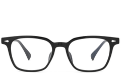 BS0620-0066_Black_Rectangular_TR90_Glasses_front