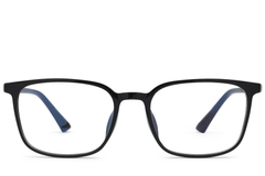 BS0620-0154_Black_Rectangular_TR90_Glasses_front