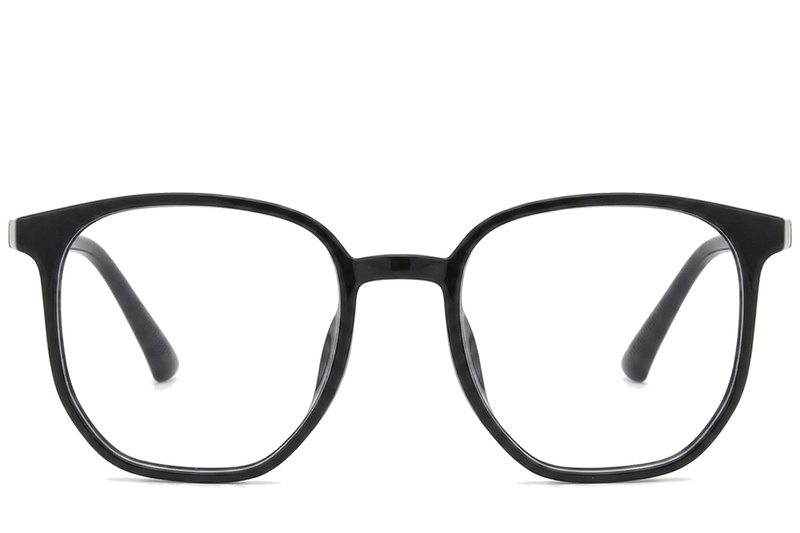 BS0620-0160_Black_Rectangular_TR90_Glasses_corner-front