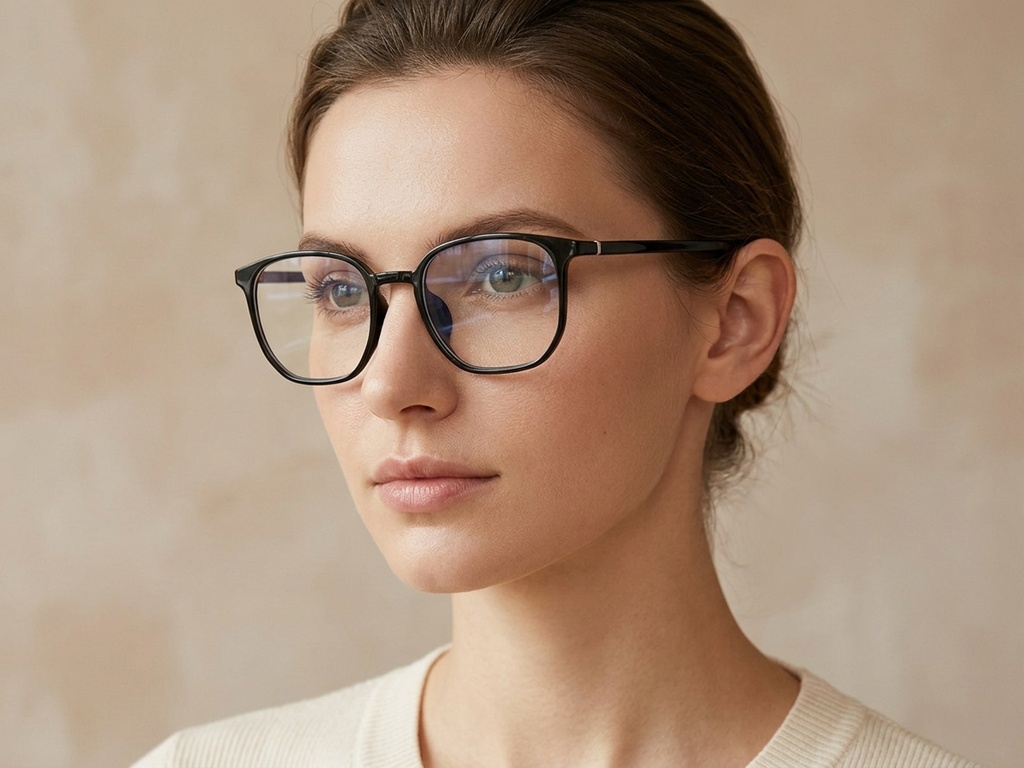 BS0620-0160_Black_Rectangular_TR90_Glasses_corner-tryon_female