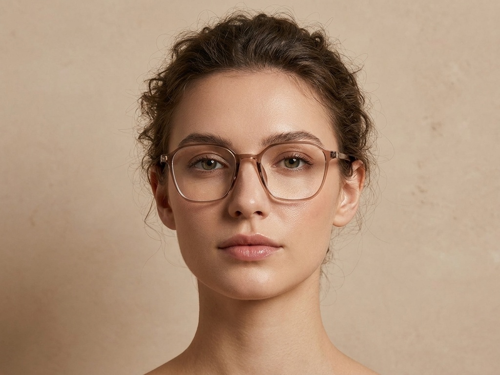 BS0620-0163_Brown_Rectangular_TR90_Glasses_corner-tryon_female