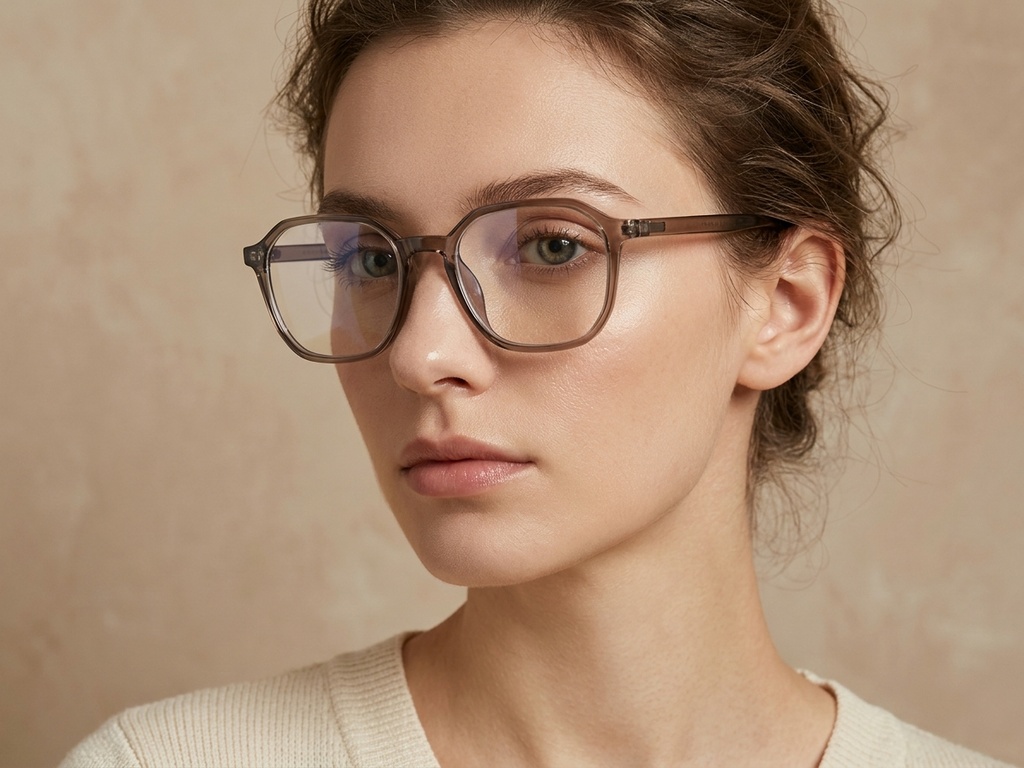 BS0620-0166_Brown_Rectangular_TR90_Glasses_corner-tryon_female