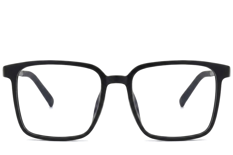 BS0620-0199_Black_Rectangular_TR90_Glasses_corner-front