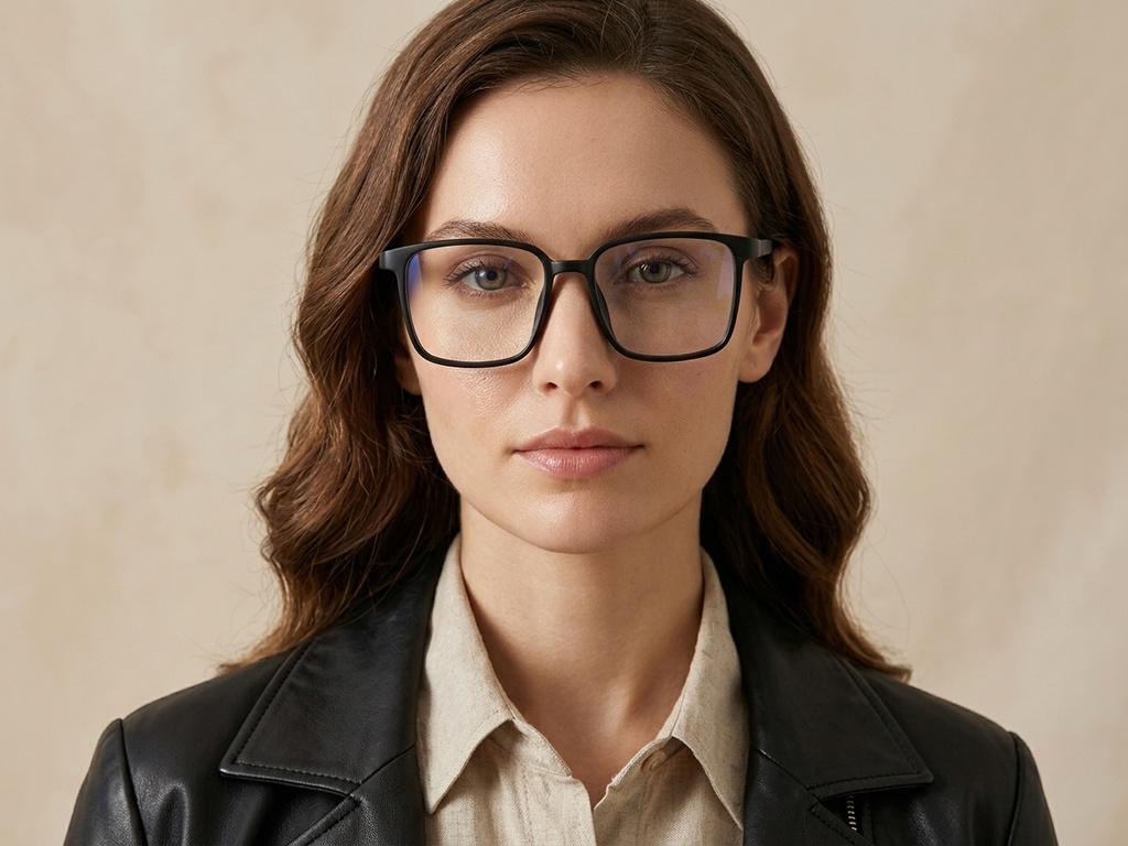 BS0620-0199_Black_Rectangular_TR90_Glasses_corner-tryon_female